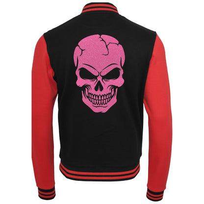 Collage Jacke - Skull Head - Neon Rosa Glitter