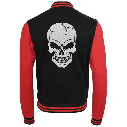 Collage Jacke - Skull Head - Weiß Rainbow Glitter