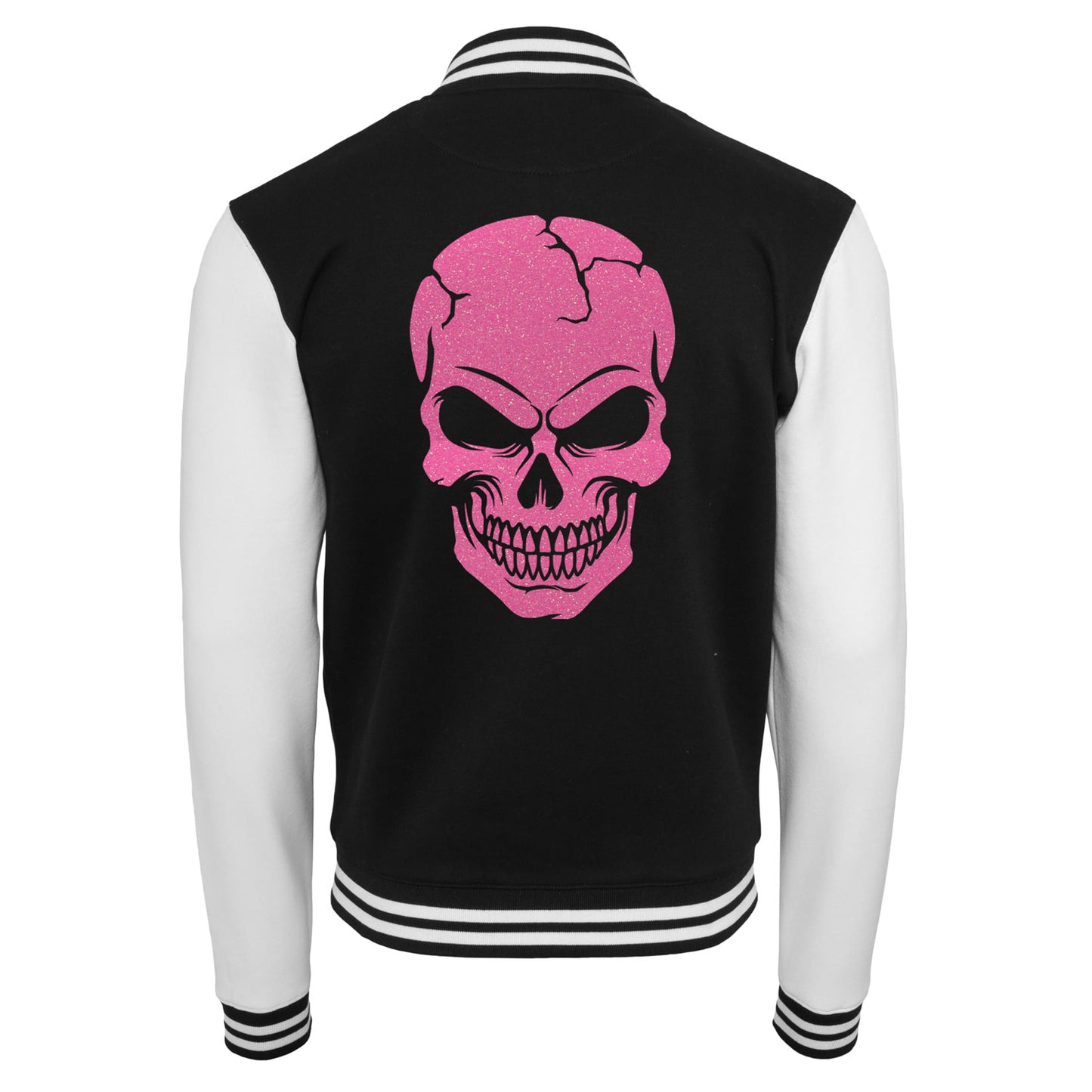 Collage Jacke - Skull Head - Neon Rosa Glitter