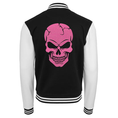 Collage Jacke - Skull Head - Neon Rosa Glitter