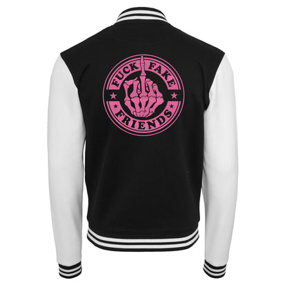 Collage Jacke - Fuck Fake Friends - Neon Rosa Glitter
