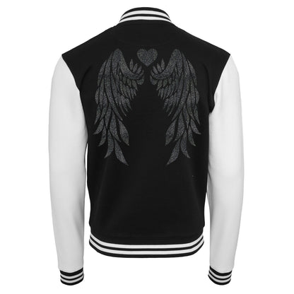 Collage Jacke - Angel Wings - Schwarz Glitter