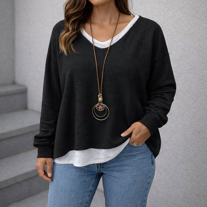 Musselin Bluse + Top mit Kette