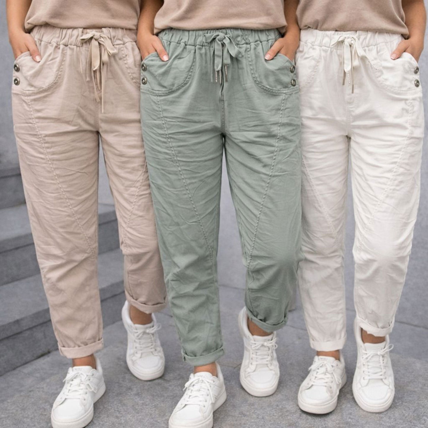 Stoffhose Hose Stretchhose - Glitzerkordel