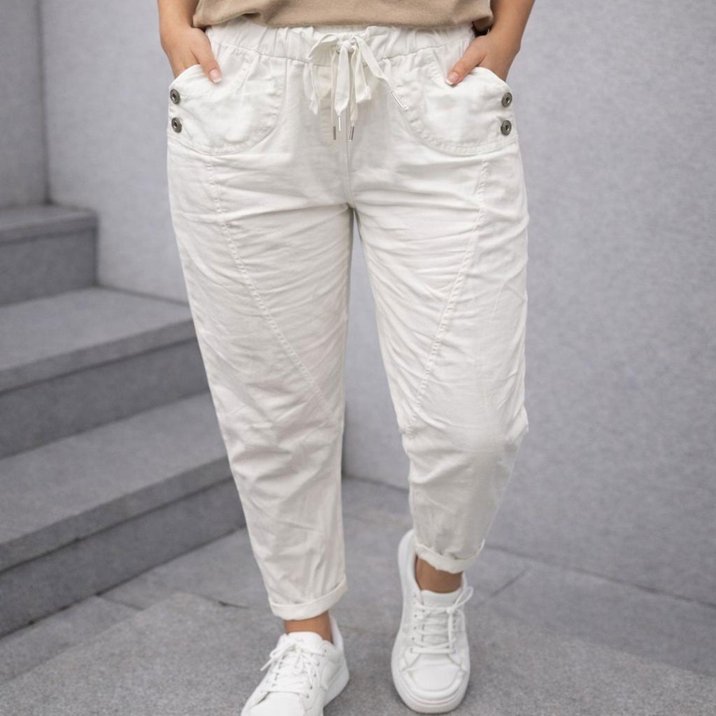 Stoffhose Hose Stretchhose - Glitzerkordel