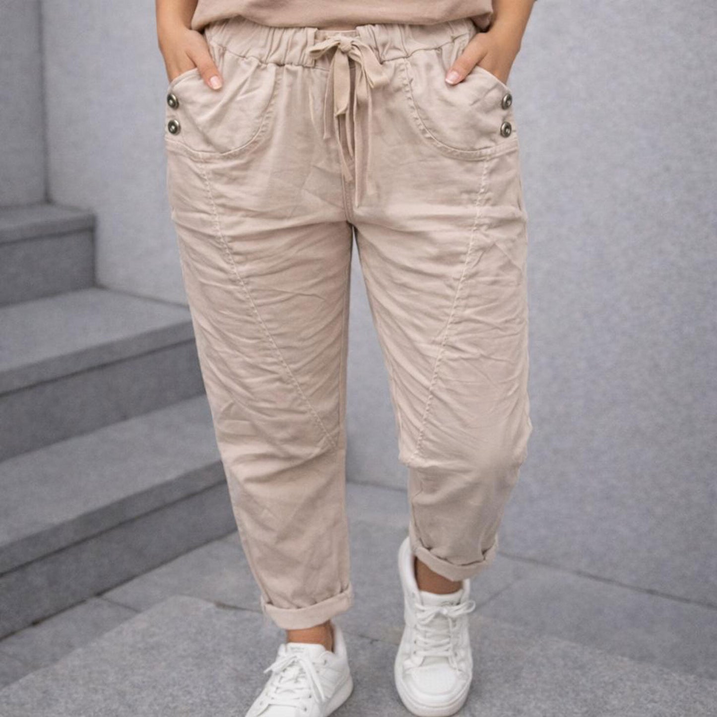 Stoffhose Hose Stretchhose - Glitzerkordel