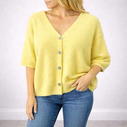 Pullunder Strick Strickjacke mit Knopfleiste