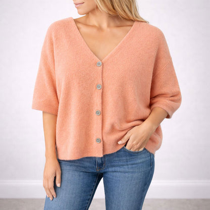 Pullunder Strick Strickjacke mit Knopfleiste