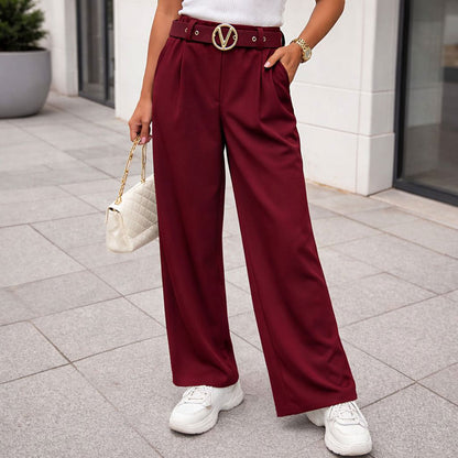 Stoffhose Hose Stoff mit Gürtel bis Größe 46