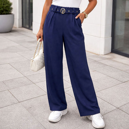 Stoffhose Hose Stoff mit Gürtel bis Größe 46