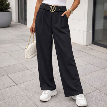 Stoffhose Hose Stoff mit Gürtel bis Größe 46