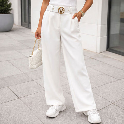 Stoffhose Hose Stoff mit Gürtel bis Größe 46