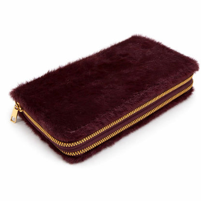 Gelbeutel Portemonnaie Fell Plüsch Groß