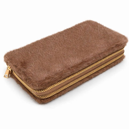 Gelbeutel Portemonnaie Fell Plüsch Groß