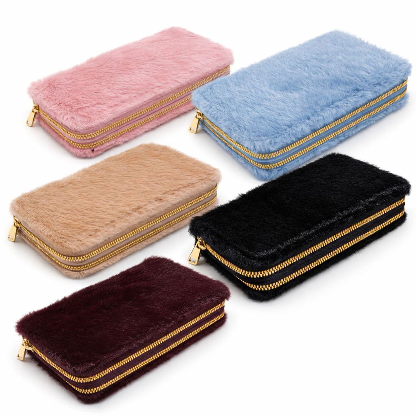 Gelbeutel Portemonnaie Fell Plüsch Groß