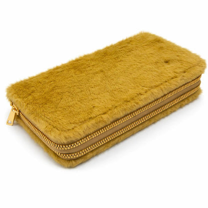 Gelbeutel Portemonnaie Fell Plüsch Groß