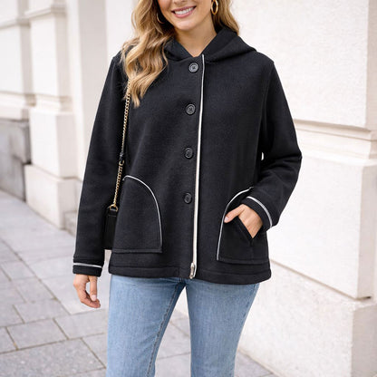 Jacke Stoff Übergangsjacke Schwarz Tragbar bis Größe 42 /44