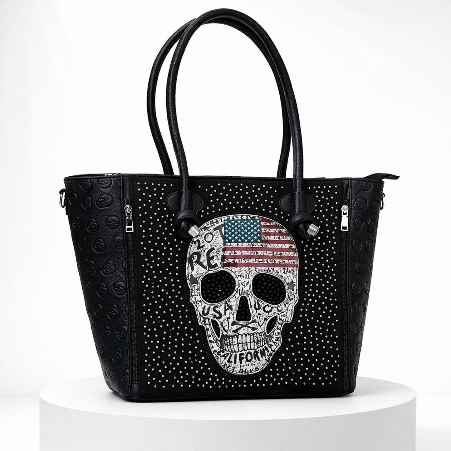 Handtasche Tasche Groß Damenhandtasche Shopper - Skull mit / ohne Glitzer