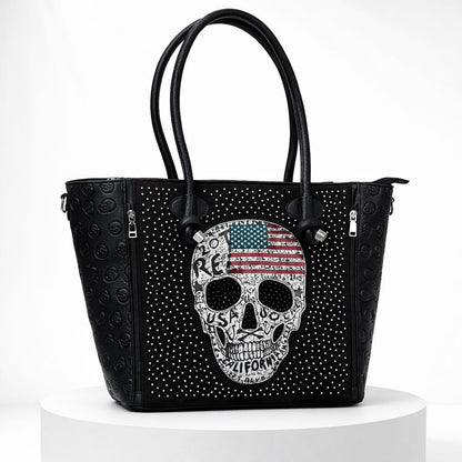 Handtasche Tasche Groß Damenhandtasche Shopper - Skull mit / ohne Glitzer