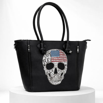 Handtasche Tasche Groß Damenhandtasche Shopper - Skull mit / ohne Glitzer