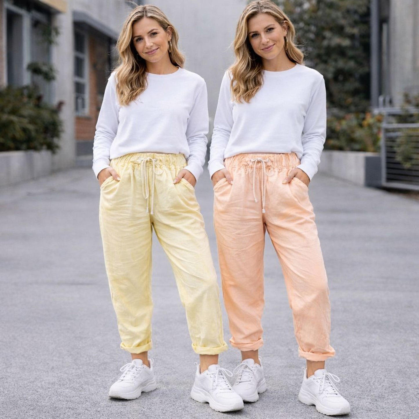 Stoffhose Hose Stretchhose - Glitzerkordel Tragbar bis Größe 46