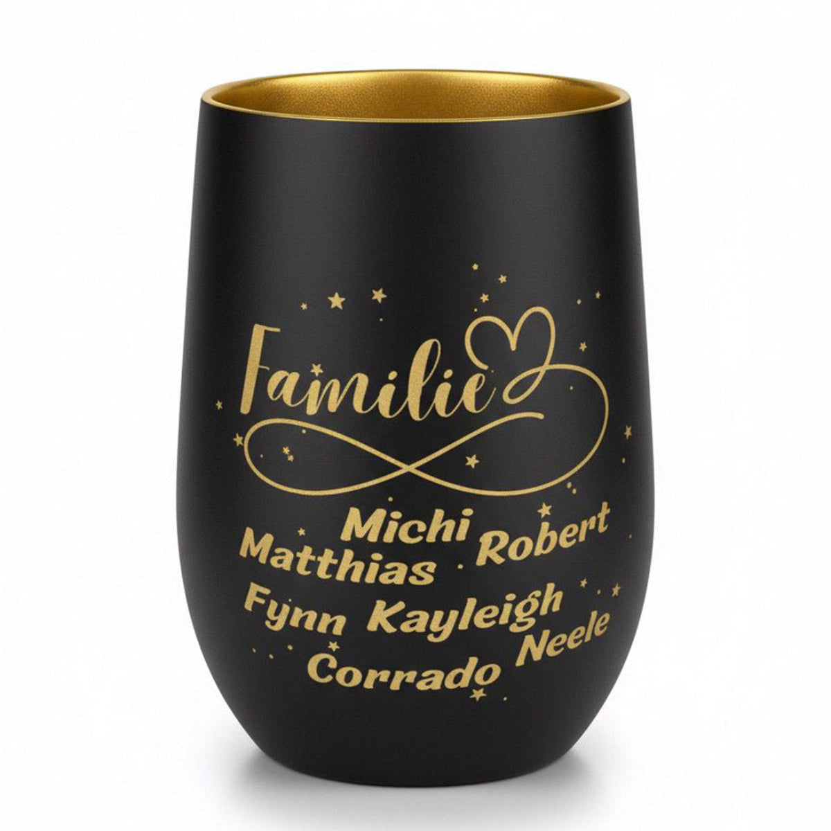 Windlicht Trinkglas - Familie personalisiert