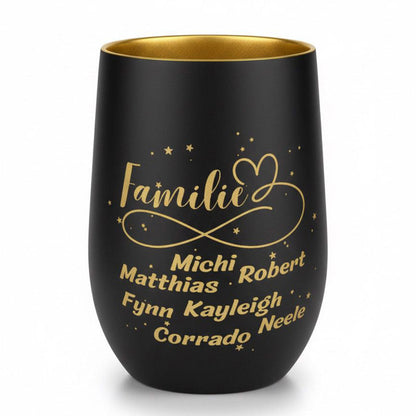 Windlicht Trinkglas - Familie personalisiert