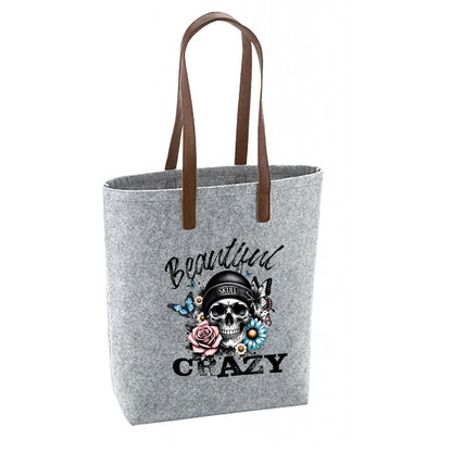 Filz Tasche - Beautiful Crazy Skull