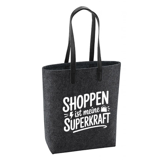 Filz Tasche - Shoppen ist meine Superkraft