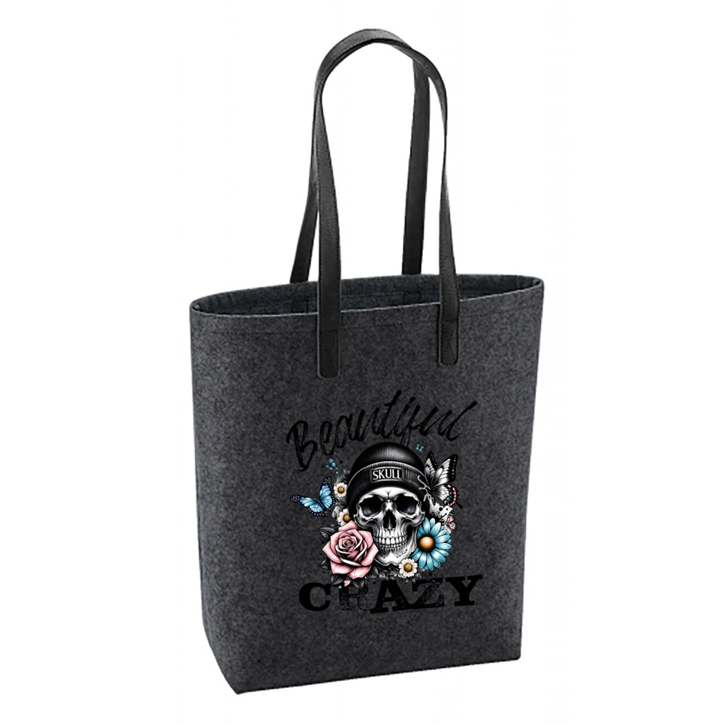 Filz Tasche - Beautiful Crazy Skull