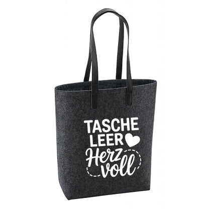 Filz Tasche - Tasche leer Herz voll