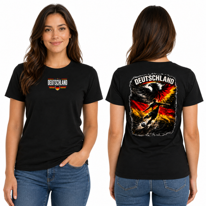 Deutschland T-Shirt Unisex – Fußball Fan-Shirt mit Front- und Backprint