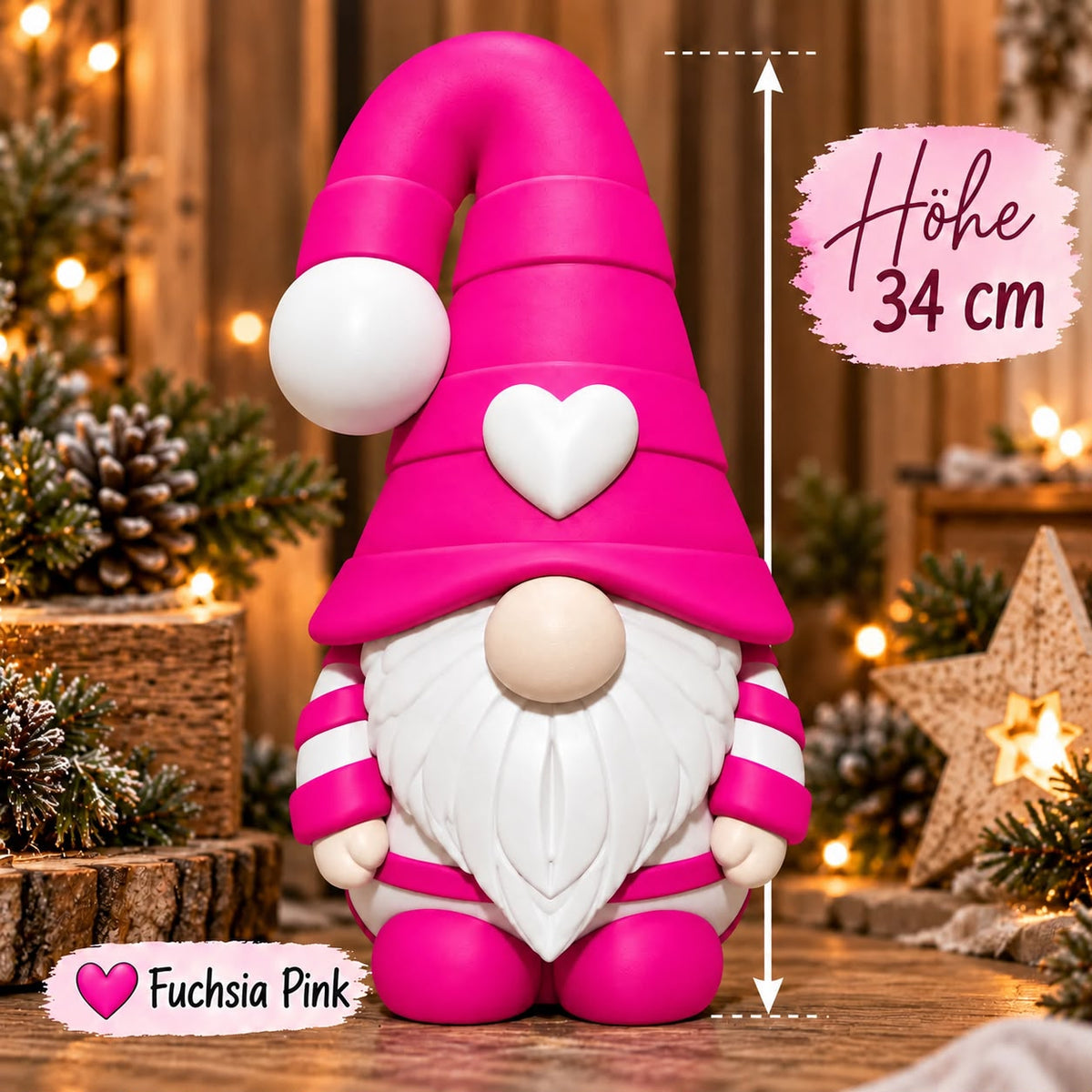 Wichtel Norbert XL 34 cm – LED-beleuchtbar | Tassentussi