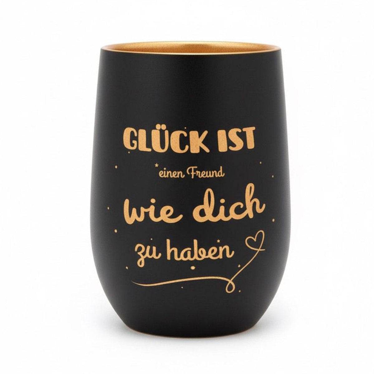 Windlicht Trinkglas - Glück ist...