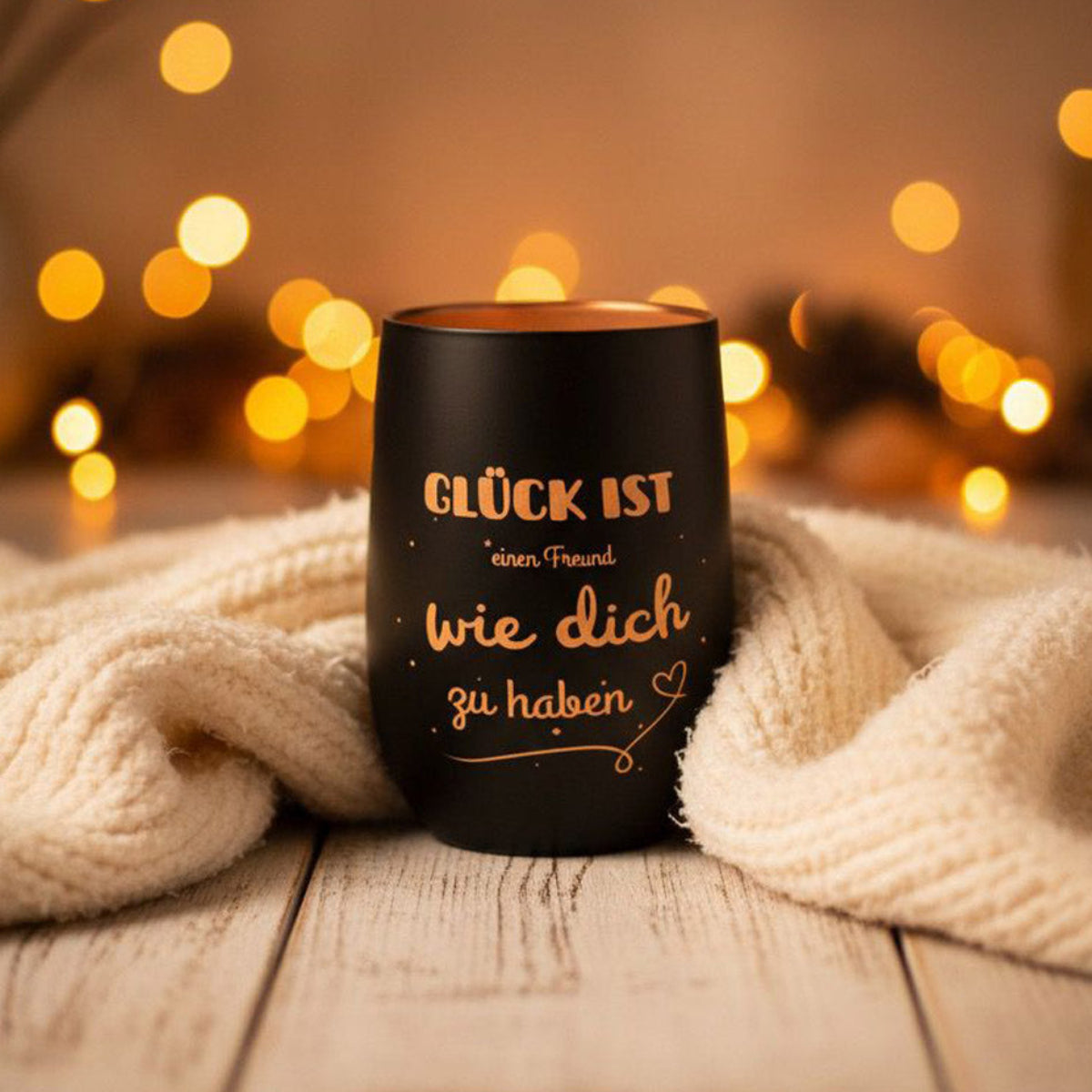 Windlicht Trinkglas - Glück ist...