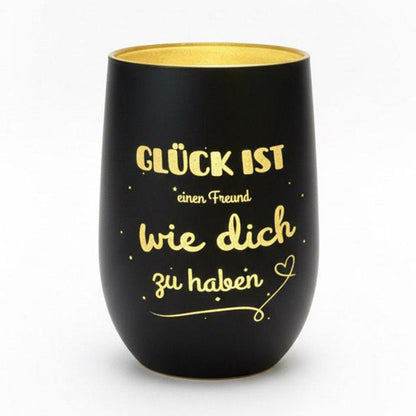 Windlicht Trinkglas - Glück ist...