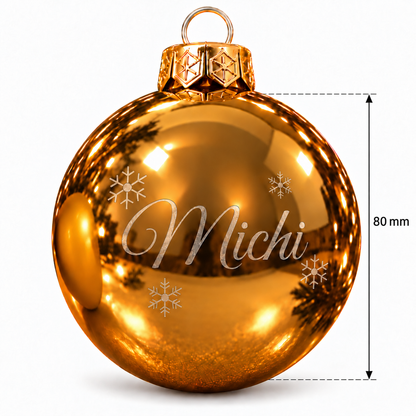 Personalisierte Weihnachtskugel aus Glas mit Wunschtext | Lasergravur