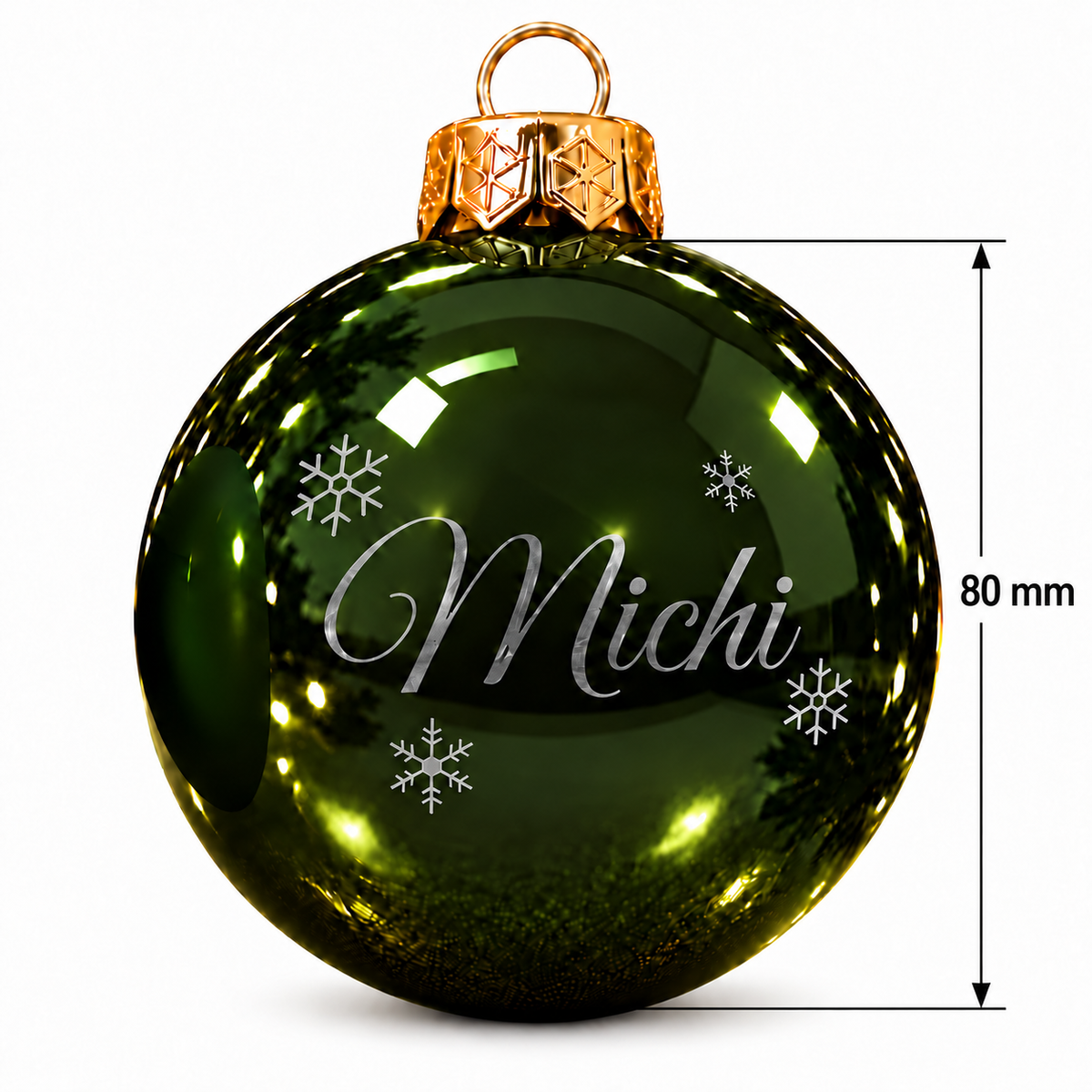 Personalisierte Weihnachtskugel aus Glas mit Wunschtext | Lasergravur