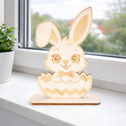 Holz Aufsteller Hase Deko gelasert