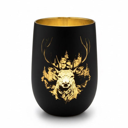 Windlicht Trinkglas - Hirsch Geweih