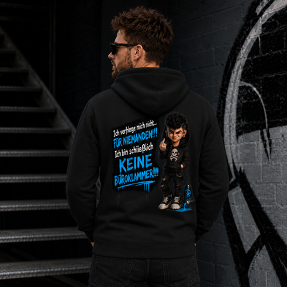Hoodie Badass Chibi Ich verbiege mich nicht... männlich Frontprint & Backprint | Unisex