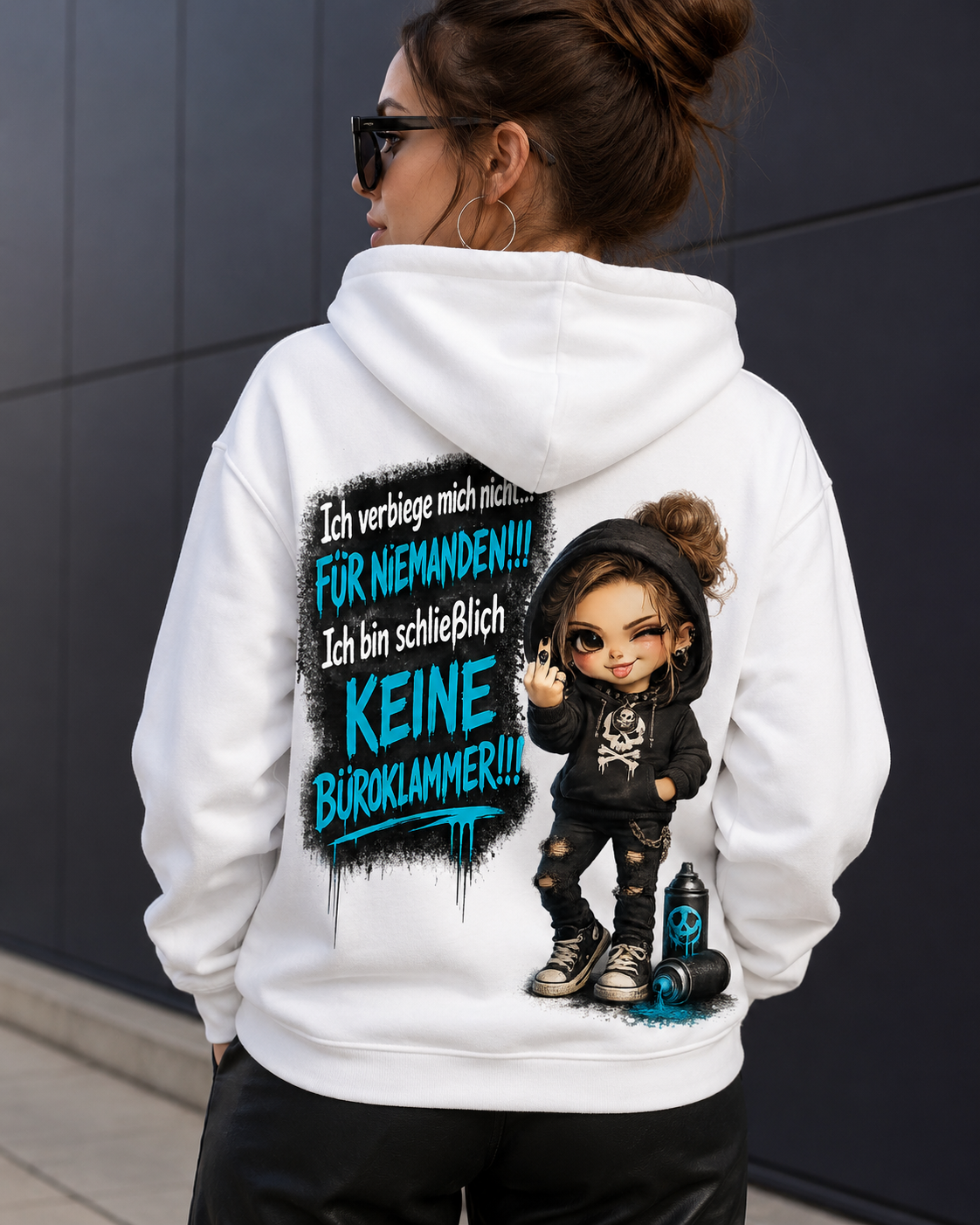 Hoodie Badass Chibi Girl | Frontprint & Backprint | Unisex