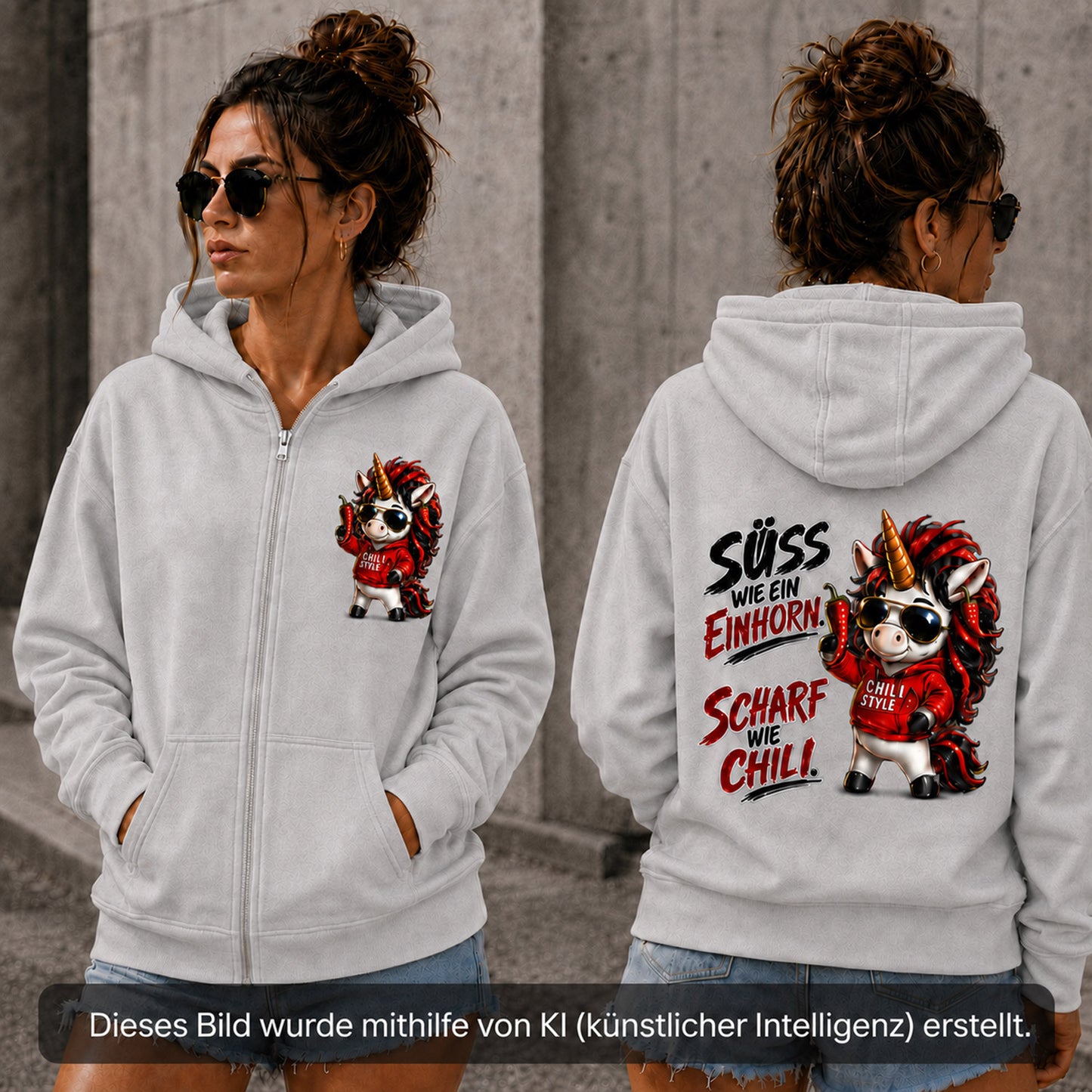 Statement Zip Hoodie Sweet Chili Frontprint & Backprint | Unisex