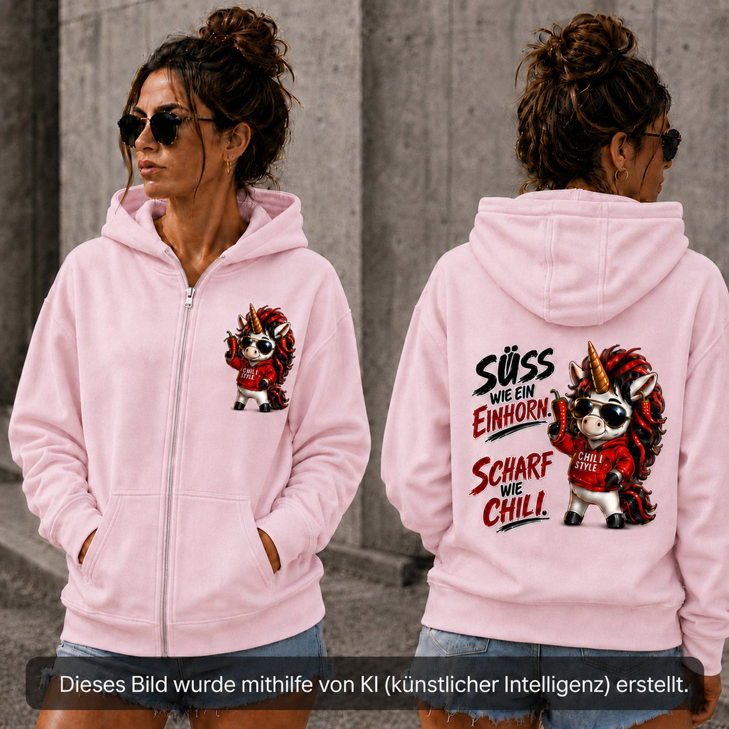 Statement Zip Hoodie Sweet Chili Frontprint & Backprint | Unisex