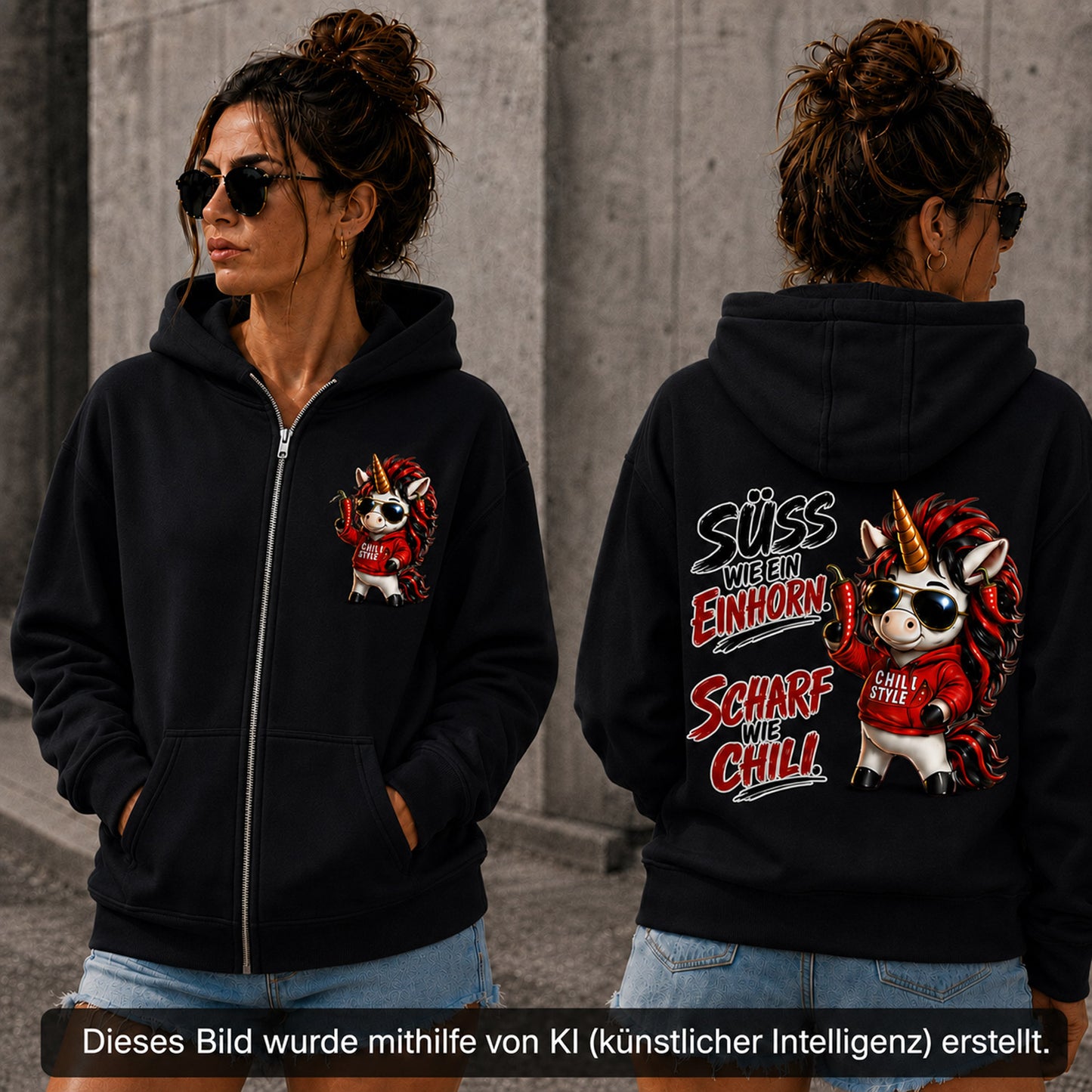 Statement Zip Hoodie Sweet Chili Frontprint & Backprint | Unisex