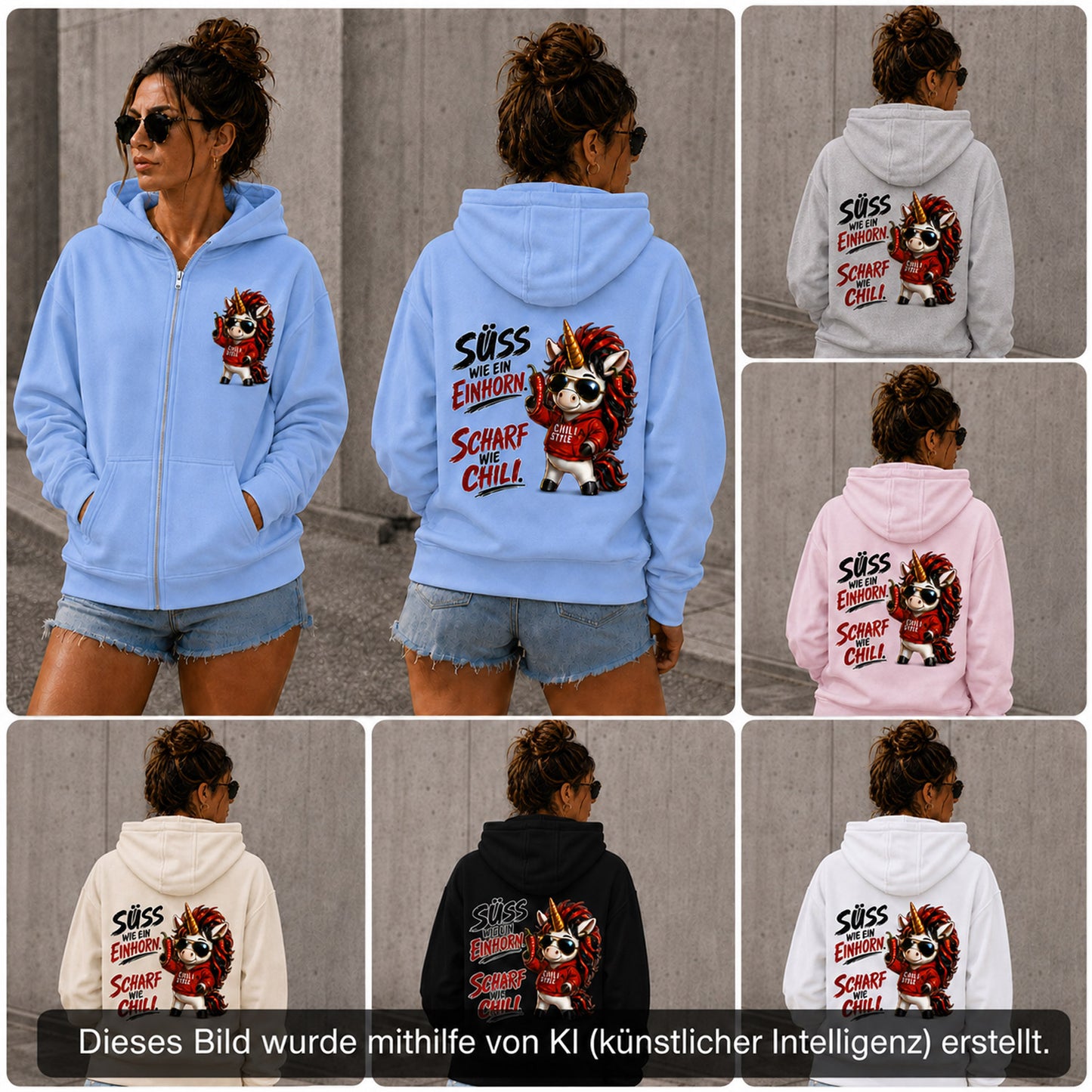 Statement Zip Hoodie Sweet Chili Frontprint & Backprint | Unisex