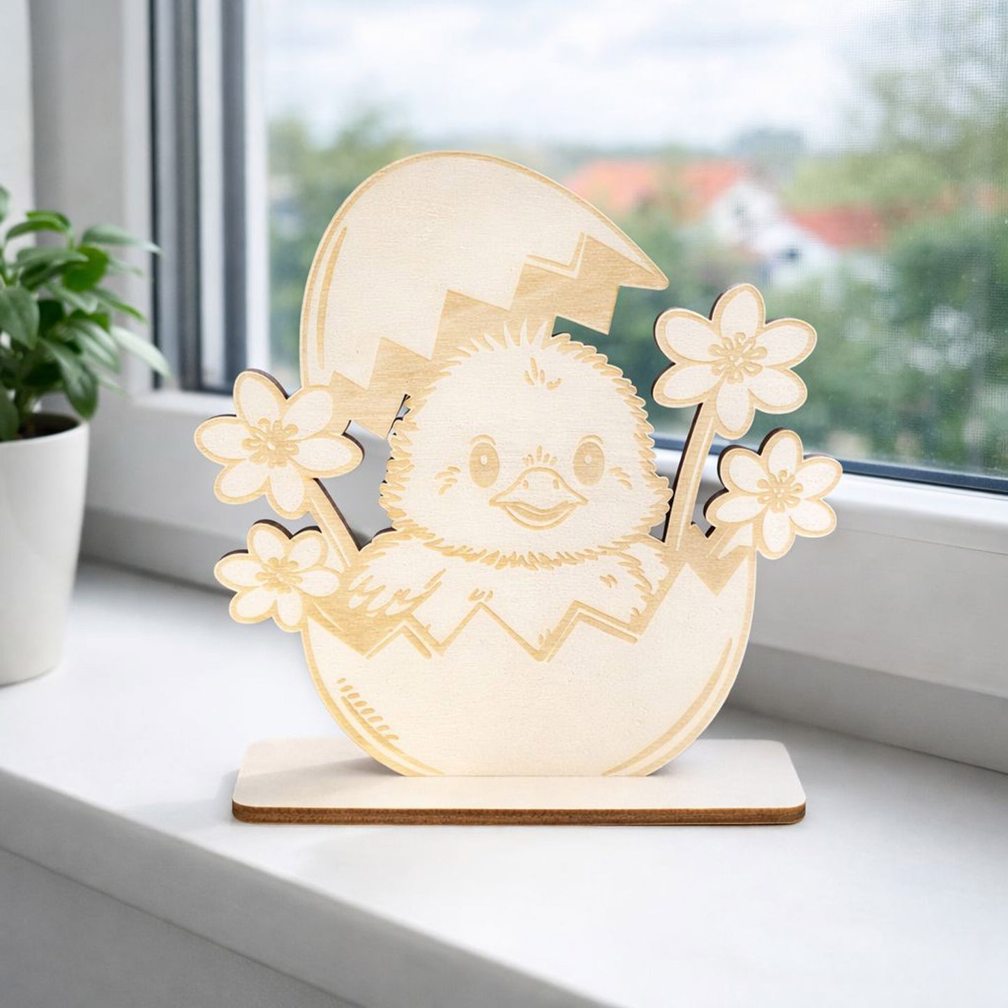 Holz Aufsteller Hase Schaf Ostern Deko gelasert