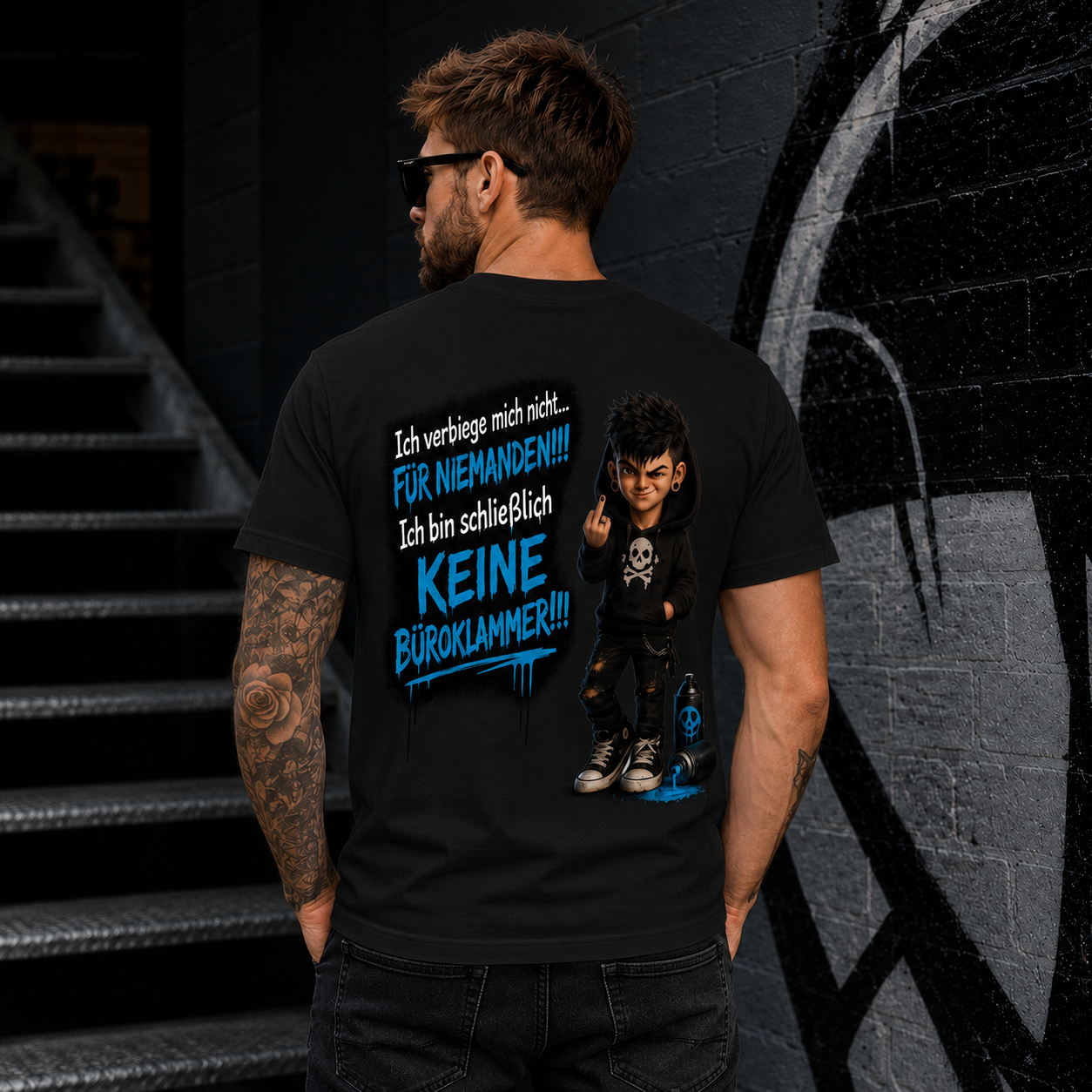 Statement T-Shirt Ich verbiege mich nicht... männlich  Frontprint & Backprint Unisex
