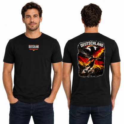 Deutschland T-Shirt Unisex – Fußball Fan-Shirt mit Front- und Backprint