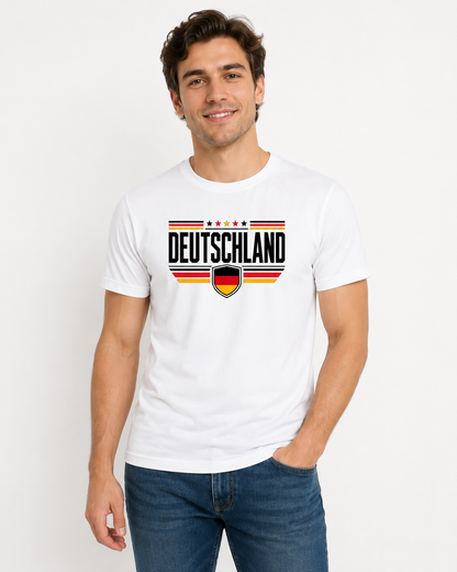 Deutschland T-Shirt Unisex – Fan-Shirt mit Frontprint und Deutschlandfarben